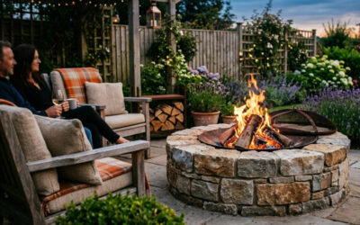 Das verlängerte Wohnzimmer: Warum eine integrierte Naturstein-Feuerstelle jeden Sommerabend verzaubert