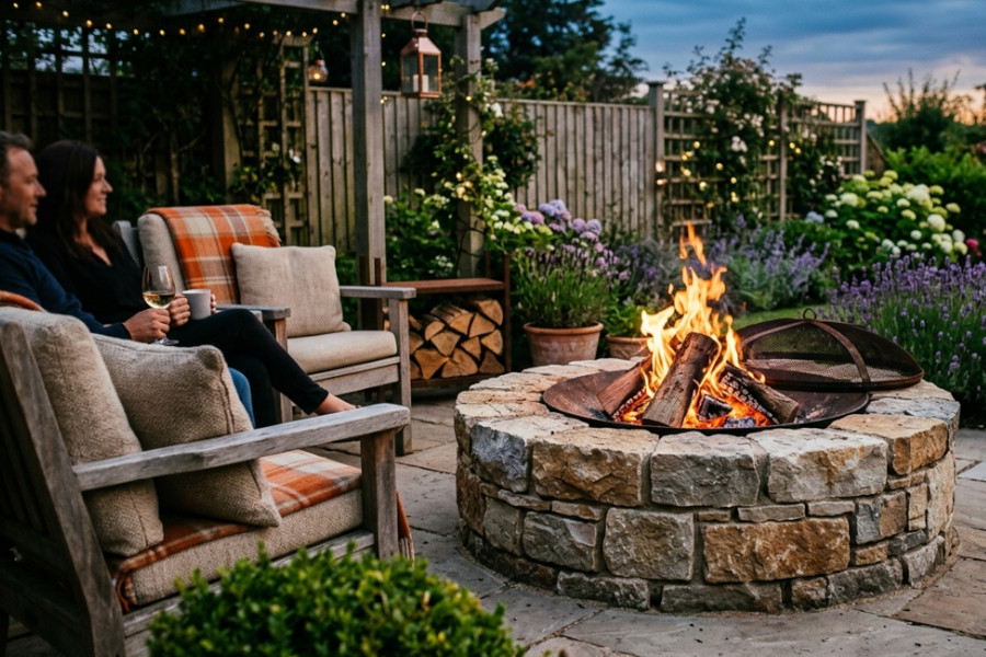 Garten Fischer Feuerstelle Bild