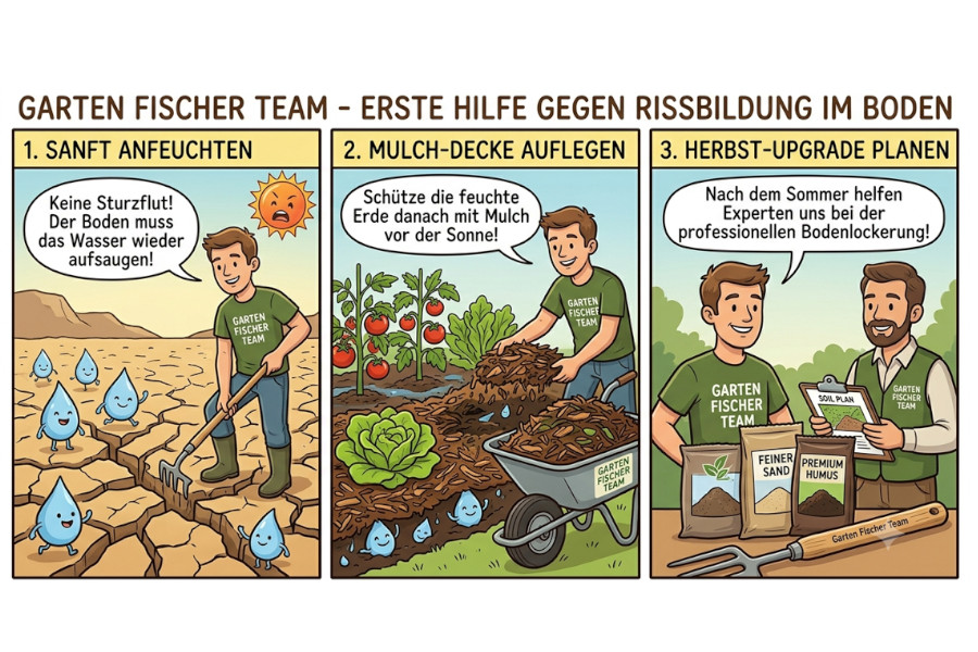 Garten Fischer Trockenriss Grafik